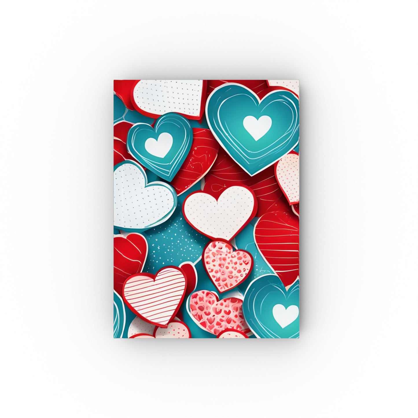 Hard Backed Journal - Coloured Hearts Design