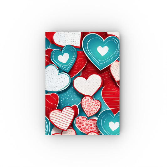 Hard Backed Journal - Coloured Hearts Design