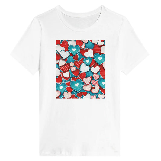 Hearts print T-shirt made from pure cotton.